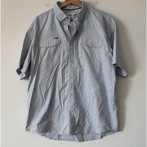 Poncho Shirt Men’s XL Blue Check Western Pearl Snap Fishing Performance READ